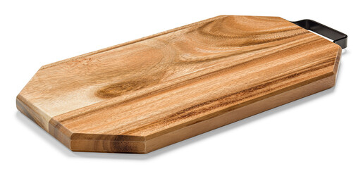 Cutting board made of natural wood, photo isolated from the background