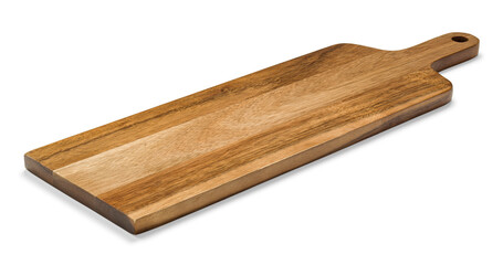 Cutting board made of natural wood, photo isolated from the background