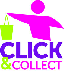 click and collect logo vector