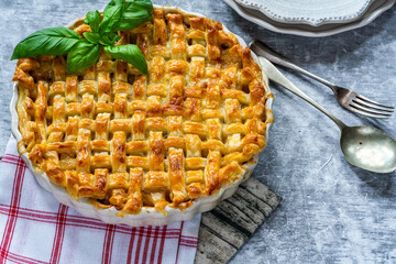 Chicken and bacon pie
