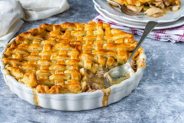 Chicken and bacon pie