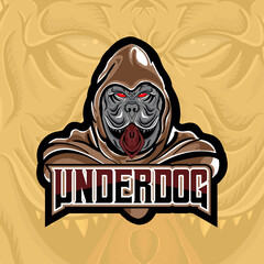 vector head dog mascot logo underdog