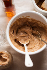 Christmas spiced brandy butter with allspice, cinnamon, nutmeg.