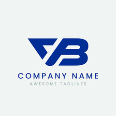 Initial Letter VB V B Logo Design.