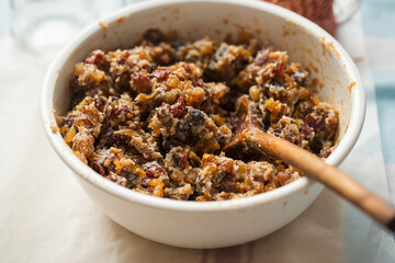 Mincemeat - raisins, cranberries, lemon, orange peel with whiskey and suet