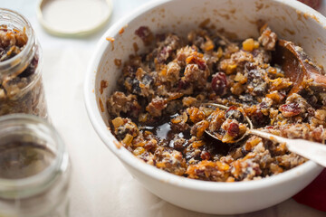 Mincemeat - raisins, cranberries, lemon, orange peel with whiskey and suet