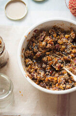 Mincemeat - raisins, cranberries, lemon, orange peel with whiskey and suet