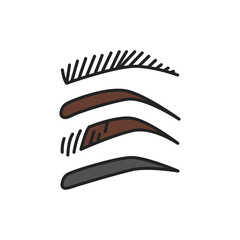 Eyebrow types color line icon. Pictogram for web page, mobile app, promo.