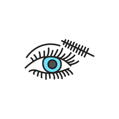 Dye eyelashes color line icon. Pictogram for web page, mobile app, promo.