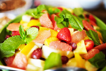 Fruit salad bowl breakfast