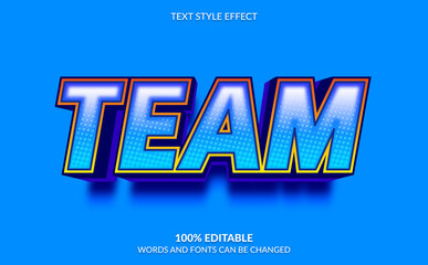 Editable Text Effect, Team Text Style