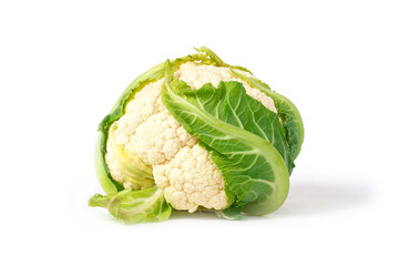 Cauliflower, white background, horizontal, no people