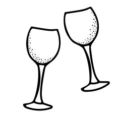 Hand drawn vector illustration of stemware. Doodle style doodle.