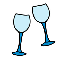 Hand drawn vector illustration of stemware. Doodle style.