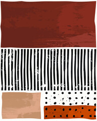 illustration vector EPS 10 print hand draw painted abstract shapes geometry contemporary aesthetic boho mid century modern art Scandinavian nordic design style