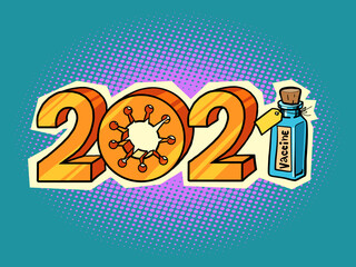 2021 new year. Coronavirus vaccine inoculation covid19 antibodies