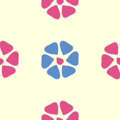 Colorful floral seamless pattern with simple flowers