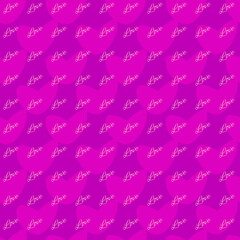 Cute abstract heart with the word love. Seamless wind pattern for packaging, wallpaper, fabric, Valentine's day design