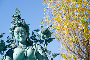 statue of tara, buddhist goddess