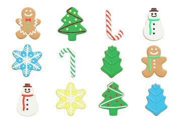 3d render christmas cookies and gingerbread for christmas celebration concept.