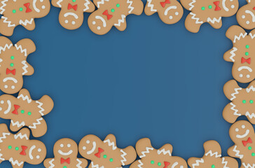 3d render christmas cookies and gingerbread for christmas celebration concept.