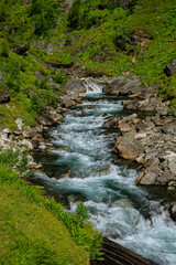 Obraz premium Waterfall at the Fossestien in Norway