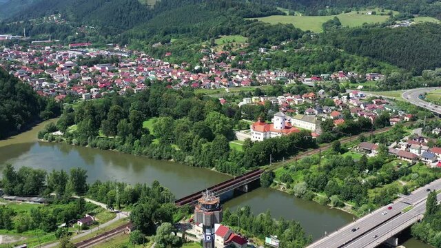 Aerial view of Budatinsky Castle in Zilina, Slovakia