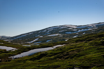 Plateau with snow fields in Norway