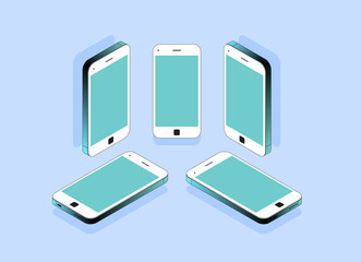 Volumetric, 3D illustration of a smartphone, made in isometric style. Best for websites, apps and games.
