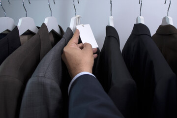 businessman suit in the store