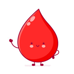 Cute happy funny blood drop. Vector