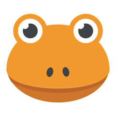 Fototapeta premium Funny crazy frog face cartoon character 