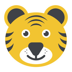 
Cute cartoon wild cat head 
