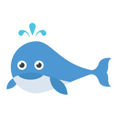 
Cute cartoon fish with water shower
