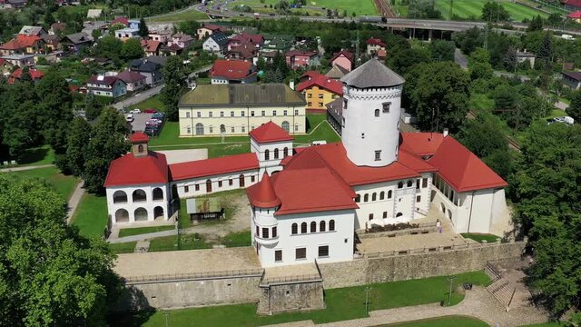 Aerial view of Budatinsky Castle in Zilina, Slovakia