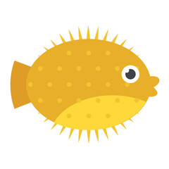 
A cute small tropical fish, sealife cartoon
