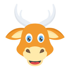 Fototapeta premium A cute, smiling and small bull head 