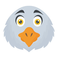 
Cartoon character of bald eagle head
