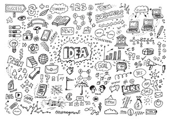 Obraz premium Hand drawn idea vector doodles