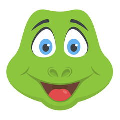 
A funny snake face with long tongue, wild animal 
