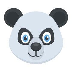 Fototapeta premium Cartoon animal, cute teddy bear face 