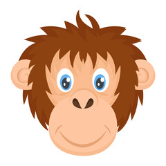 
Chimpanzee head of cartoon animal 
