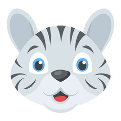 
Cute happy baby white tigers head 
