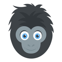 
Ape primate gorilla head cartoon character
