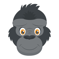 
Ape primate gorilla head cartoon character
