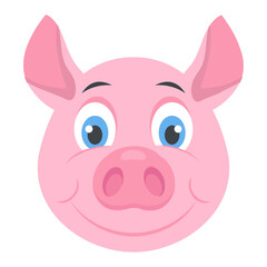 
A cute pig head mascot
