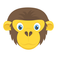
Chimpanzee head of cartoon animal 
