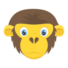 Fototapeta premium Chimpanzee head of cartoon animal 