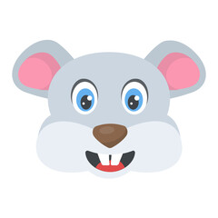 
A cute rat face with excited expressions
