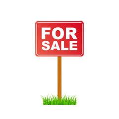 Sale tag. Home for sale sign for marketing design. Vector stock illustration.